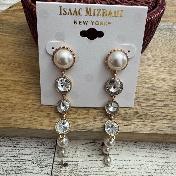Isaac Mizrahi New York Elegant Dangle Earrings NWT - Picture 1 of 4